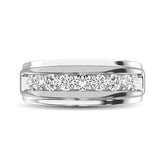10K White Gold 1/6 Ct.Tw. Diamond Satin Finish Ladies Band